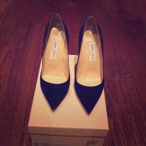 Jimmy Choo Anouk - Suede/Mirror Degrade Black